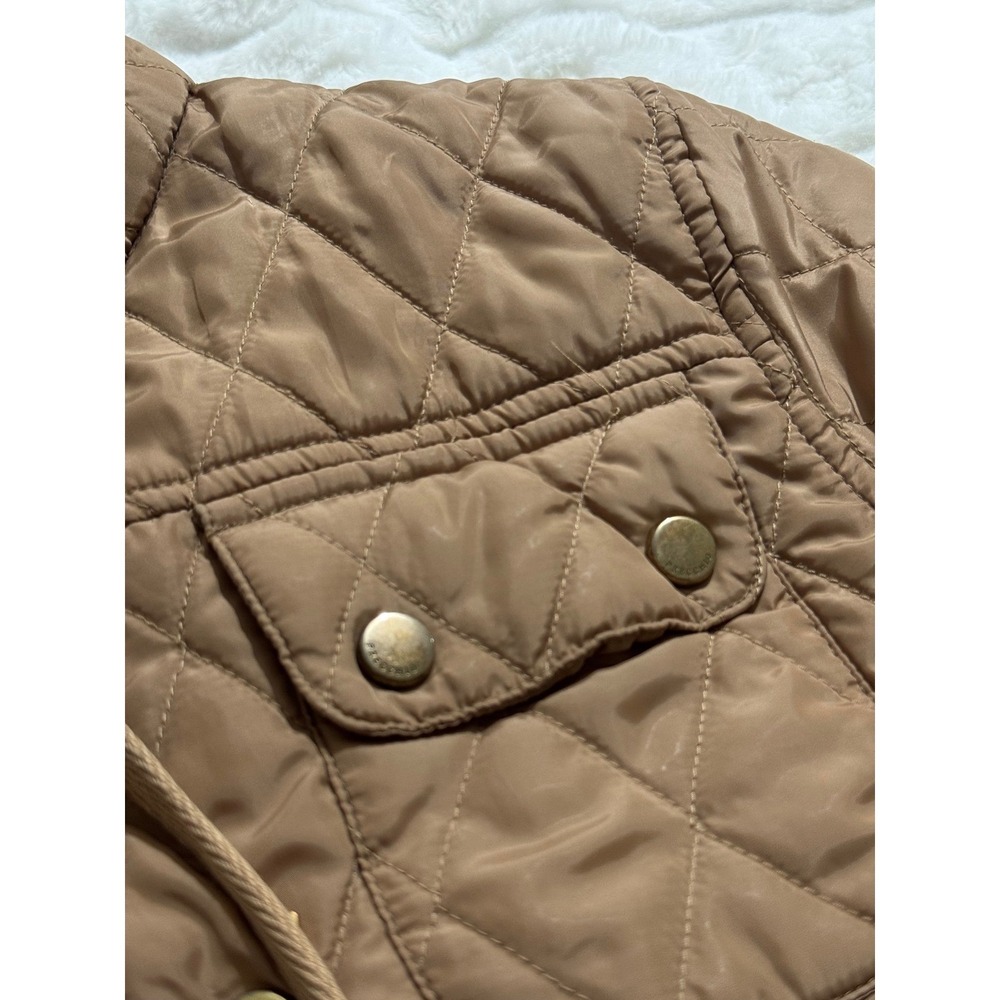 Women's Camel Quilted Belted Jacket Equestrian Preppy Puffer Coat Spain US8/EU40 - Picture 11 of 14